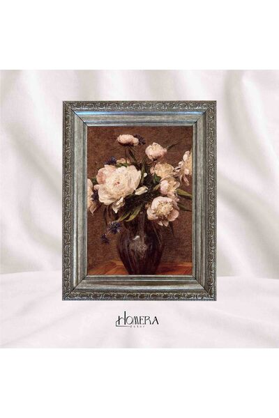 HOMERA DEKOR Vintage Gümüş Varak Dekoratif Camlı Çerçeve ( 22,5 x 17,5 cm ) –...