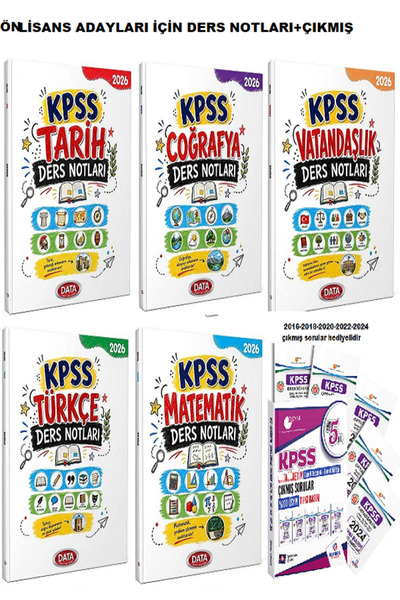 Data Yayınları ÖNLİSANS 2026 KPSS Genel Yetenek Genel Kültür Ders Notları 5 l...