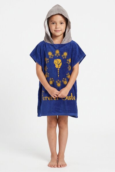 Disney Frozen Kids Hooded Poncho Bath Towel, Blue