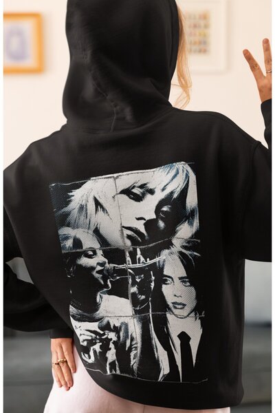 SEVBANO Hanorac vintage Billie Eilish Singer, imprimat pe spate, unisex, supr...
