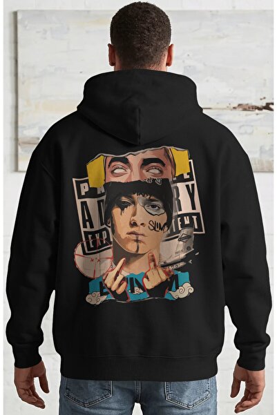 SEVBANO Eminem Rapper Singer Back Printed Unisex Oversize Combed Cotton Hoodie