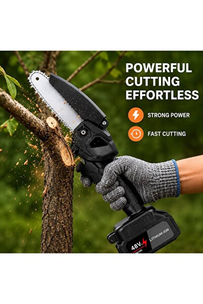 Generic 48V Cordless Chainsaw, 2 Batteries, 2 Chains, Cordless Electric Saw f...