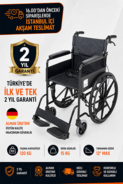 Römer R201 Manuel Tekerlekli Sandalye – Refakatçi Frenli, Dolgu Tekerlekli, K...