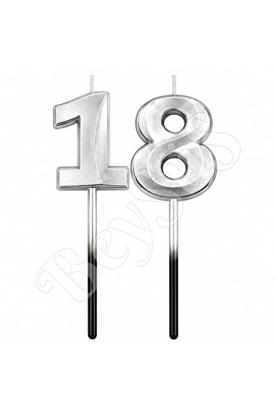 BeySüS 18 Rakam Mum Gümüş
