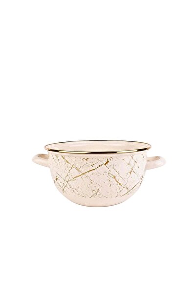 goldmann Enameled Bowl with Enameled Handles BEIGE 24 X 24 CM, 5 L