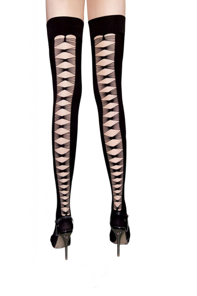 OEM Ciorap pantalon cu model deosebit tip funda in spate, neagra