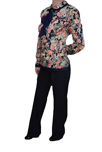 OEM Pantalon lung, model clasic si croi usor evazat, de culoare neagra