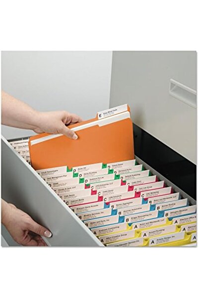 Yıldızan Smead Colored File Folders, 1/3 Cut, Letter Size, Assorted Primary C...