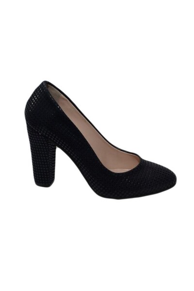 OEM Pantof tineresc aspect modern, patratele lucioase pe fond negru