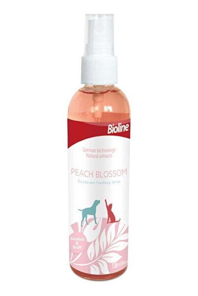 Bioline Pet Deodorant Freshening Spray Peach Blossom Scent Alcohol-Free 118ml...