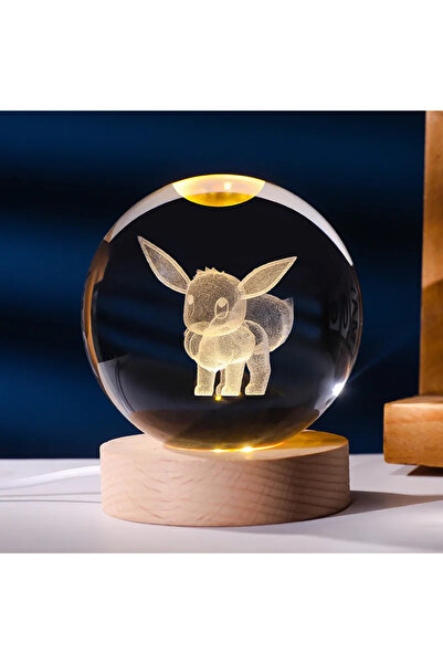 Choice6 Bandai Eevee 6cm Pokemon 3D Crystal Ball Pikachu Gengar Eevee Planet ...