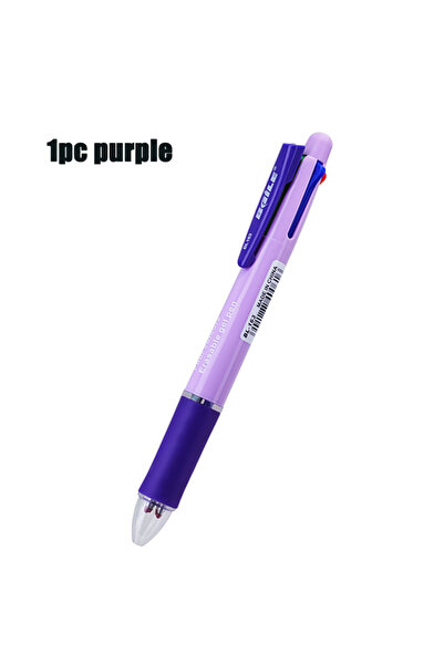 Choice6 1pc purple pen 4 In 1 Multicolor Erasable Gel Pen Ballpoint Pen, 4 Co...