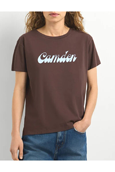Evendi T-Shirt - Καφέ - Κανονική εφαρμογή