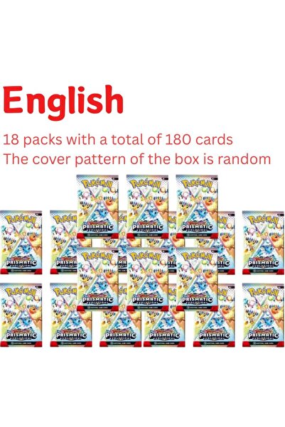 Choice Bandai 18 Pack 360Pcs/Set English Pokémon Card Prismatic Evolutions Sc...