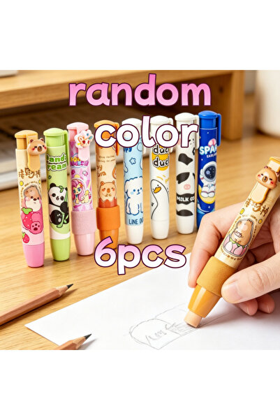 choice2 mixed-6pcs Capybara Panda Retractable Eraser Push-Pull Elementary Stu...