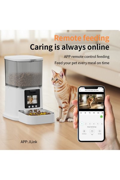 DAPHNELA Pet Kameralı Akıllı Otomatik Mama Kabı 5 Litrelik Video Özellikli Beyaz