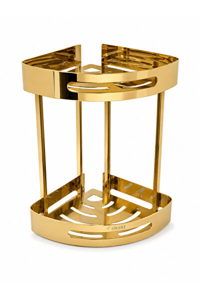 Condi Collection 2-Shelf Stainless Oval Corner Shampoo Holder – Gold Color