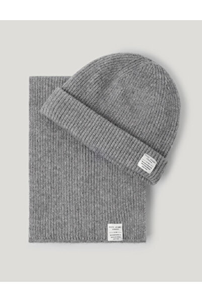 Evendi Hat and scarf Top Bottom Set , Grey