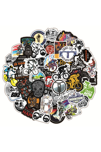 Choice 50pcs 50Pcs Waterproof Mountain Bike Stickers Cool MTB Bicycle Decals ...