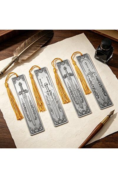 Choice1 funko 4PCS Medieval Engraved Sword Bookmarks Retro Metal Page Markers...