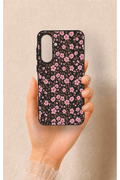 Vip Case Samsung A56 Uyumlu Mini Pembe Çiçek Desenli Silikon Kılıf