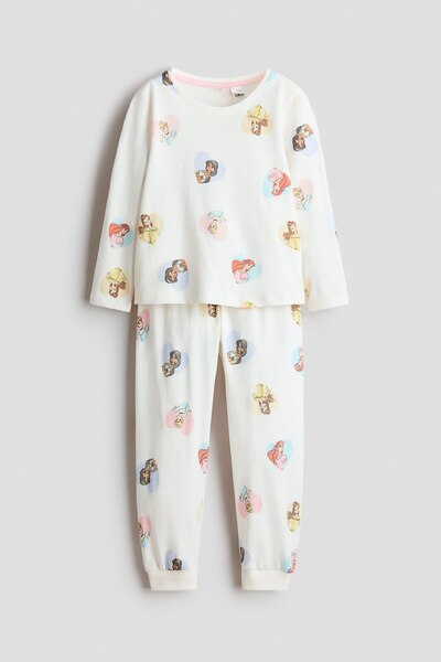 H&M Pamuklu ve Baskılı Pijama Takımı