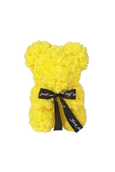 Velaris Ursuleț de pluș cu inimă din trandafiri de spumă, 24 cm, Cutie cadou ...
