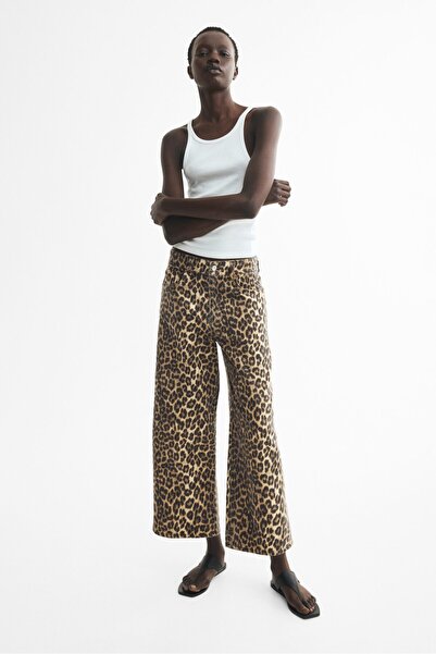 H&M Wide High Waist Ankle Jeans