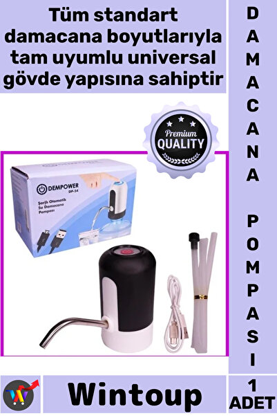 Wintoup #Pompa USB Şarj Edilebilir Dokunmatik Sessiz Pratik Mutfak Ofis Şarjl...