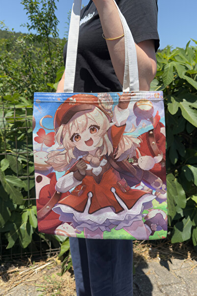ZipZap Klee Genshin Impact V3 Double-Sided Canvas Print Tote Bag Anime Bag