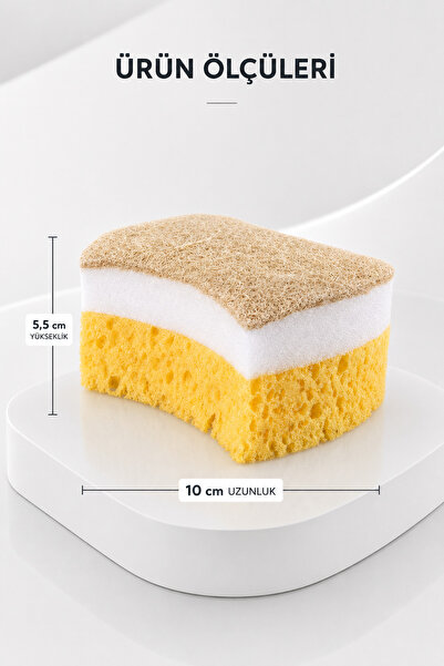Ezupack Sisal Keçe Premium Lifli Bulaşık Süngeri – Özel Dokulu, Dayanıklı Geniş Gözenekli Mutfak Sünger Sponge Scrub it