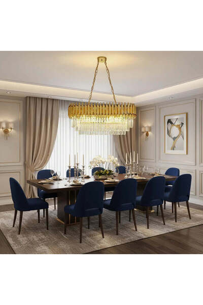 OEM Кристален полилей VERSAILLES Regalis 10xE14, Диаметър 80см, Златен, Регул...