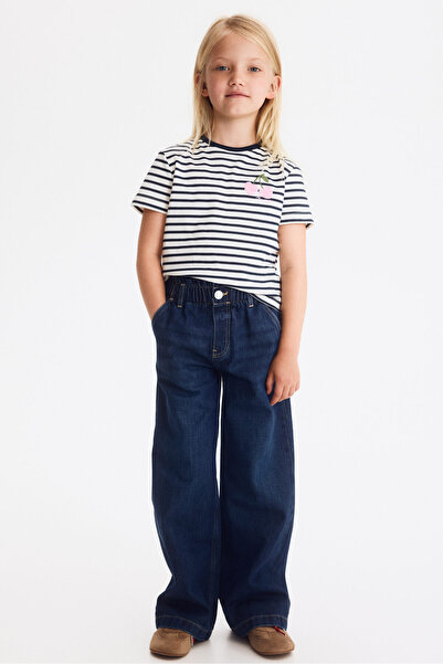 H&M Wide Leg Kese Kağıdı Belli Kot Pantolon