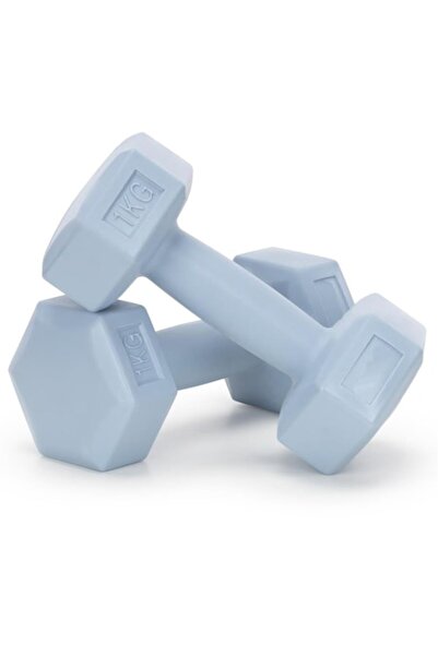 OEM Set 2 Gantere Hexagonale 2x1 kg, Albastru Deschis, Înveliș PP Rezistent