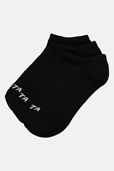 Anta Kids Boy 3 Pairs Plain Ankle Socks, Black