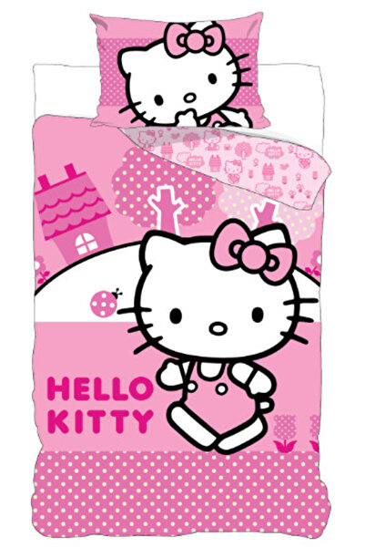 Hello Kitty Pink World lenjerie de pat pentru copii de grădiniță 100×135 cm, ...