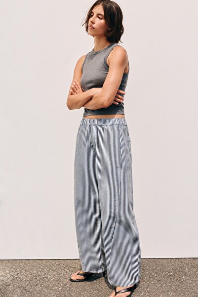 Pull & Bear Çizgili düz kesim pantolon