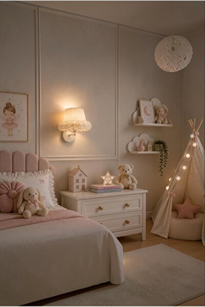 Elizim Home Lighting مصباح جداري سلكي مزخرف من توتو ماسال كريم - إضاءة زخرفية...