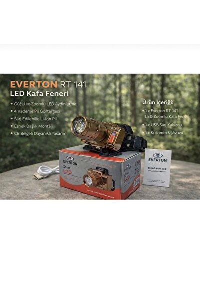 Everton RT-141 Sensörlü 20W 2000 Lümen Şarjlı LED Lazer Çok Fonksiyonlu Kafa ...