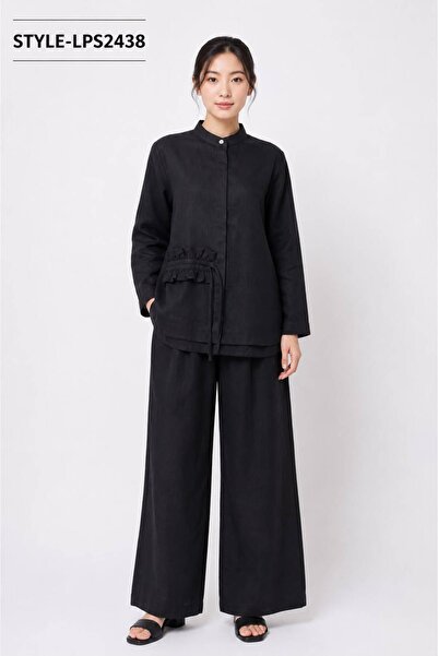 LINELLE Women's Relaxed Fit Linen Blend Co-Ord Set