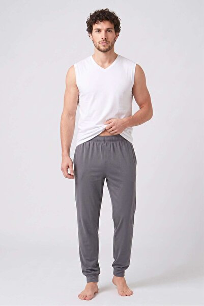OBJE Men's Smoked Tape-Cuff Pajama Bottoms