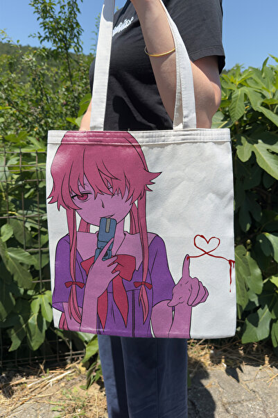 ZipZap Mirai Nikki V5 Summer Winter Double-Sided Canvas Printing Tote Bag Ani...