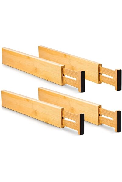 Velaris Set 4 Organizatoare reglabile pentru sertare, din bambus premium, cu ...