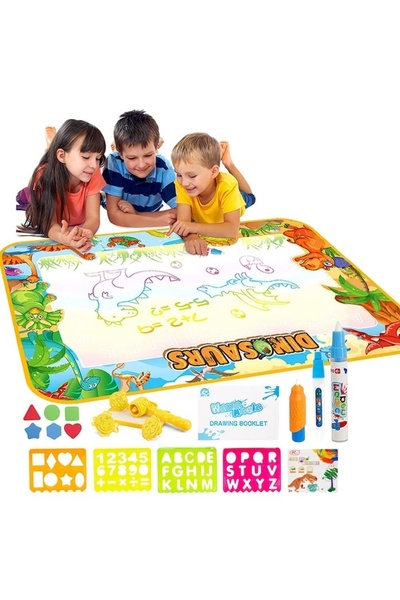 Velaris Covoraș de desenat cu apă Dinozauri 100x70 cm Set educativ cu markere...