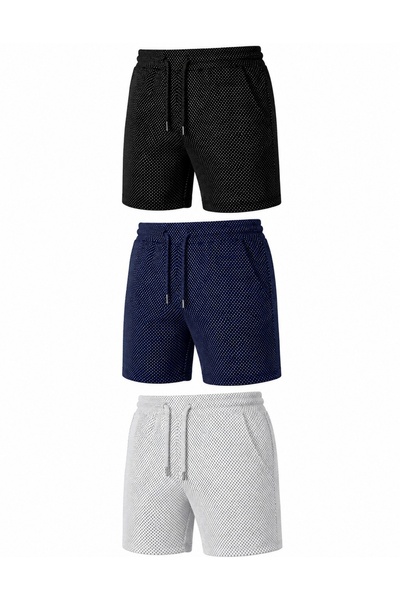 SURMARİ Set de 2 și 3 pantaloni scurți unisex cu model de ploaie, confortabili