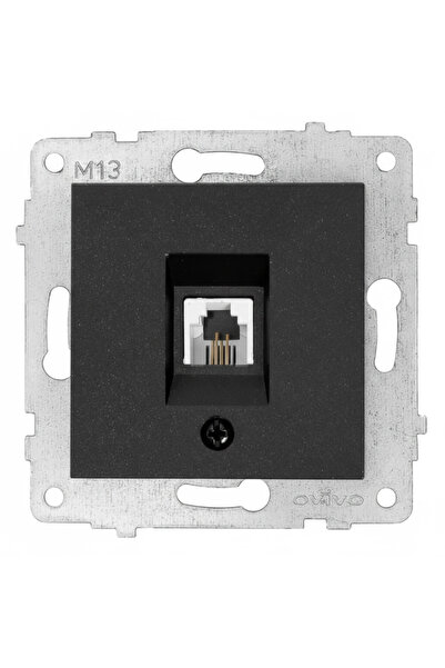 Generic Brand 1 Piece Ovivo Metallic Black Telephone Socket Numeris Frameless...