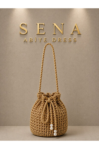 Sena Abiye Dress GOLD SİMLİ ÖRME ABİYE ÇANTA
