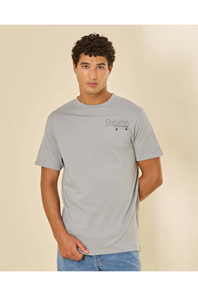 REDTAG Men Blue Printed Basic Graphic T-Shirt
