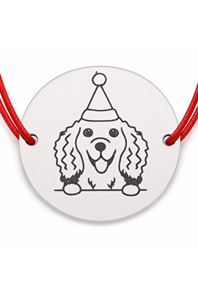 Simoshop Brățară argint 925 cu Cocker Spaniel festiv, șnur reglabil
