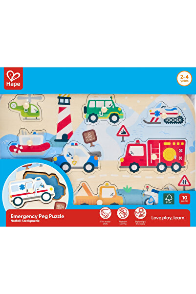 Hape Joc puzzle din lemn, Hape, Urgenta, 10 piese